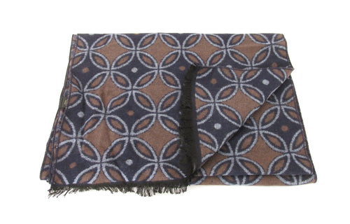 Navy Blue Grey Kaleidoscope Scarf by Van Buck