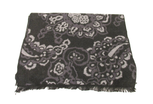 Black Large Floral Paisley Scarf by Van Buck