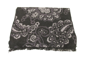 Black Large Floral Paisley Scarf by Van Buck