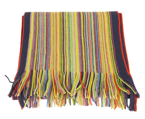 Multi Knitted Stripe Scarf by Van Buck