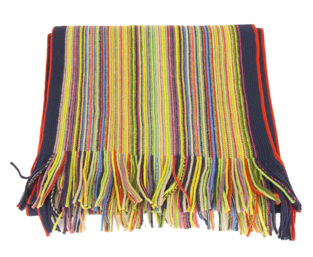 Multi Knitted Stripe Scarf by Van Buck
