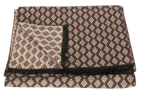 Brown Honeycomb Reversible Scarf by Van Buck