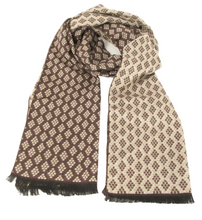 Brown Honeycomb Reversible Scarf by Van Buck