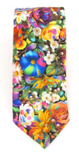 Vivid Floral Novelty Cotton Tie by Van Buck
