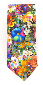 Vivid Floral Novelty Cotton Tie by Van Buck