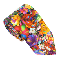 Vivid Floral Novelty Cotton Tie by Van Buck