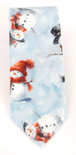 Snowman & Snowflake Cotton Christmas Tie by Van Buck