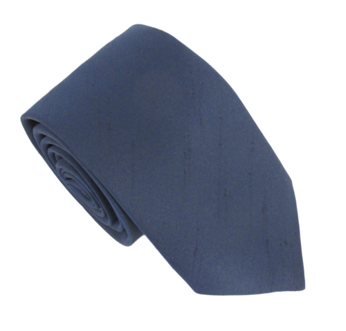 Navy Blue Slub Wedding Tie by Van Buck