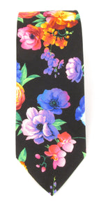Violaceous Floral Cotton Tie by Van Buck