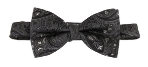 Black Paisley Silk Bow Tie by Van Buck
