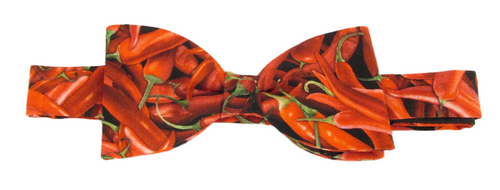 All Over Red Chilli Pepper Bow Tie by Van Buck