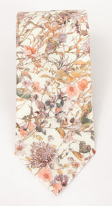 Wild Flowers Pink Cotton Tie Made with Liberty Fabric