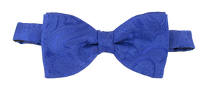 Royal Blue Silk Paisley Silk Bow Tie by Van Buck