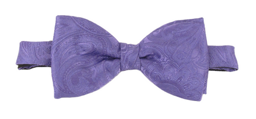 Lilac Silk Paisley Silk Bow Tie by Van Buck