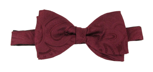 Wine Silk Paisley Silk Bow Tie by Van Buck