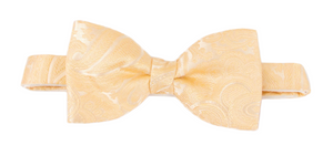 Peach Paisley Silk Bow Tie by Van Buck