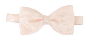 Blush Pink Paisley Silk Bow Tie by Van Buck