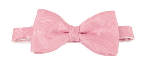 Rose Pink Paisley Silk Bow Tie by Van Buck