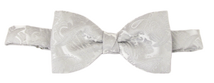 Silver Paisley Bow Tie by Van Buck