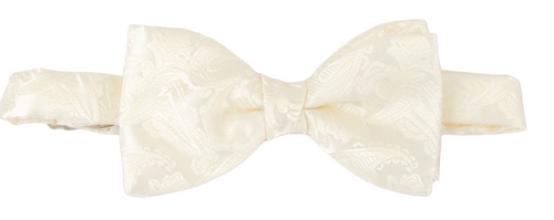 Ivory Paisley Bow Tie by Van Buck