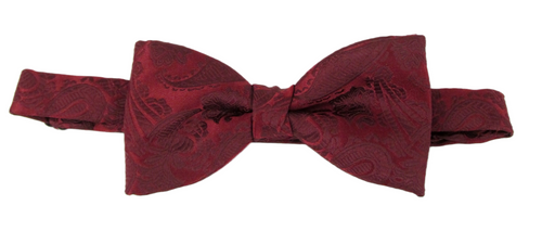 Burgundy Paisley Bow Tie by Van Buck