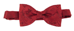 Cherry Red Paisley Bow Tie by Van Buck