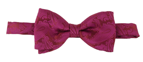 Cerise Paisley Bow Tie by Van Buck