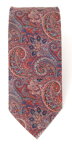 Red Intricate Paisley London Silk Tie by Van Buck