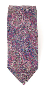Cerise Intricate Paisley London Silk Tie by Van Buck
