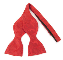 Red Paisley Self-Tied Bow Tie by Van Buck