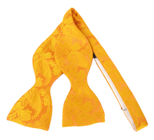 Orange Paisley Self-Tied Bow Tie by Van Buck