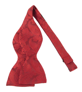 Cherry Paisley Self-Tied Bow Tie by Van Buck
