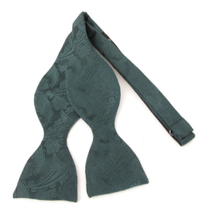 Forest Green Paisley Self-Tied Bow Tie by Van Buck