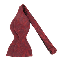 Burgundy Paisley Self-Tied Bow Tie by Van Buck
