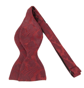 Burgundy Paisley Self-Tied Bow Tie by Van Buck