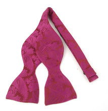 Cerise Paisley Self-Tied Bow Tie by Van Buck