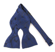Navy Blue Paisley Self-Tied Bow Tie by Van Buck