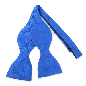 Royal Blue Paisley Self-Tied Bow Tie by Van Buck