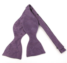 Aubergine Paisley Self-Tied Bow Tie by Van Buck