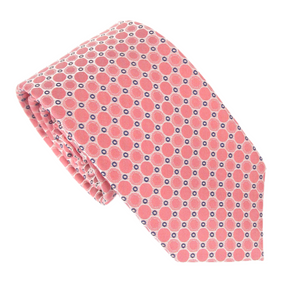 Pink Circles London Silk Tie by Van Buck