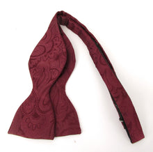 Wine Silk Paisley Self Tie Bow Tie by Van Buck