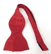 Red Silk Paisley Self Tie Bow Tie by Van Buck