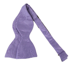 Lilac Silk Paisley Self Tie Bow Tie by Van Buck