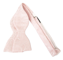 Baby Pink Silk Paisley Self Tie Bow Tie by Van Buck