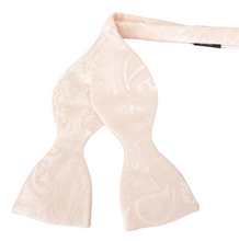Blush Pink Silk Paisley Self Tie Bow Tie by Van Buck