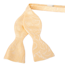 Peach Silk Paisley Self Tie Bow Tie by Van Buck