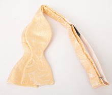 Peach Silk Paisley Self Tie Bow Tie by Van Buck