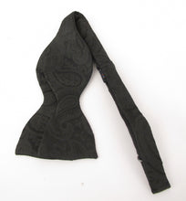 Black Silk Paisley Self Tie Bow Tie by Van Buck