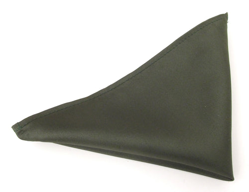 Army Green Satin Wedding Pocket Square By Van Buck
