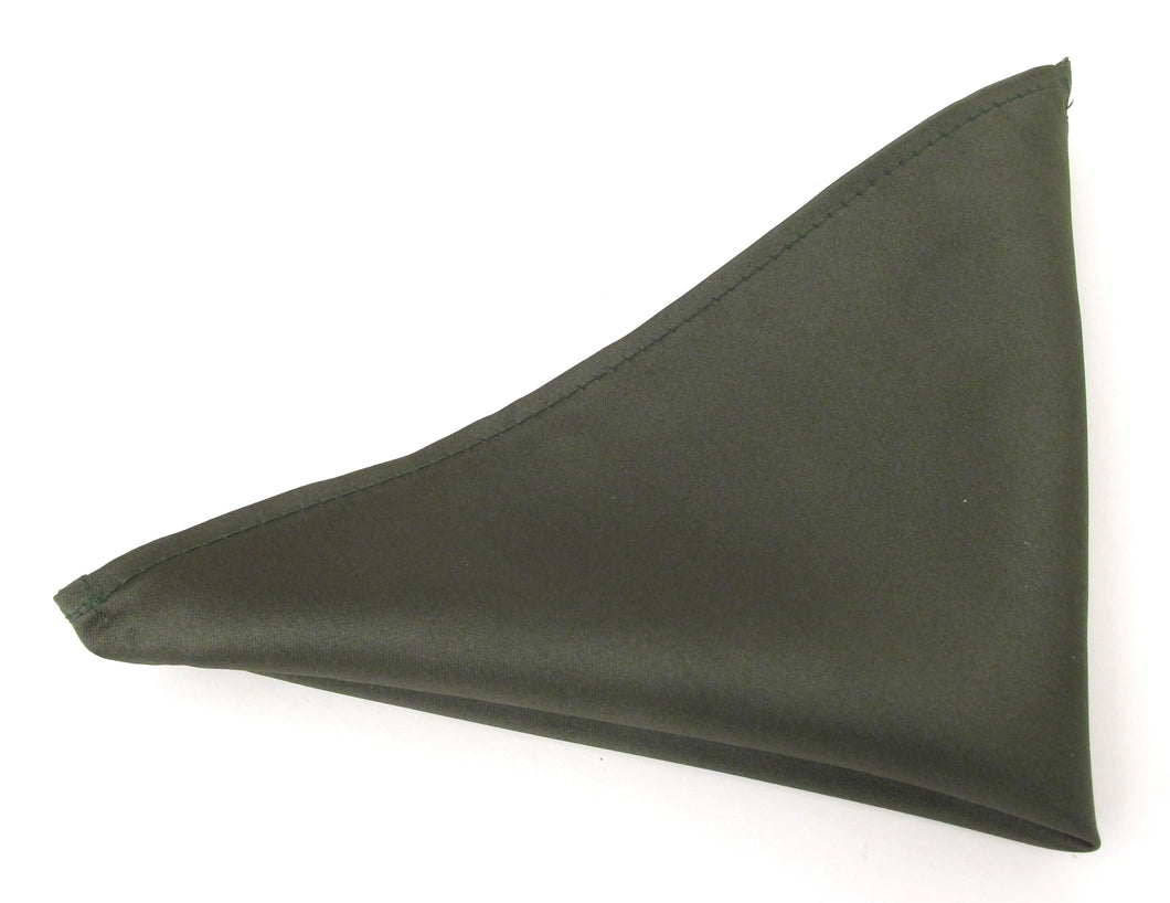 Army Green Satin Wedding Pocket Square By Van Buck